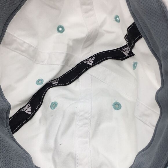Adidas White/Teal Velcro Back Climalite lightweight Running Hat - Picture 13 of 14